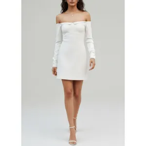 BHLDN Gianna Off The Shoulder Mini Dress, Ivory, Small thumbnail 4