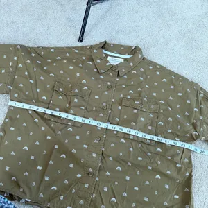 REI Co-op Women’s Trailsmith Button Down Shirt Shortsleeve Printed in Green L thumbnail 8