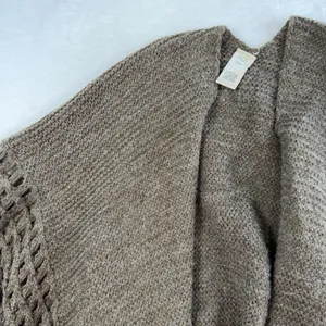 Soft‎ Surroundings OS Sweater Cardigan Knit Shawl Wrap Poncho Boho Brown Cozy thumbnail 4