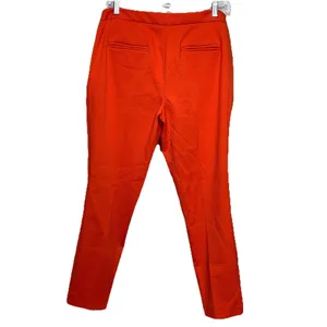Dalia Collection Ankle Pants Womens‎ 8 Orange Textured Diamond Jacquard Slim Fit thumbnail 6