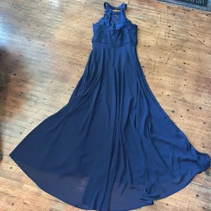 Lulu’s Dance All Evening navy lace M elegant semi formal maxi dress thumbnail 5
