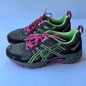 ASICS Gel Venture 5 Trail Running Shoes Women’s Size 9 Gray Pink Green thumbnail 3