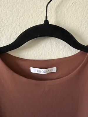Reoria Sleeveless Racer Back Halter Neck Bodysuit Size L Brown Layer Fall Basic Size L thumbnail 3