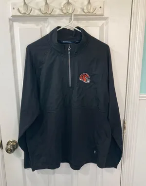 Cincinnati Bengals NFL Helmet Cutter & Buck Roam Epic Black Pullover Quarter Zip thumbnail 1