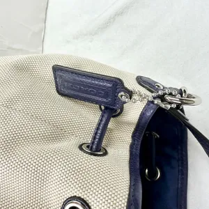 Coach Avery Canvas Drawstring Bucket Bag Navy Cream F28913 thumbnail 9