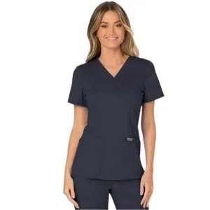 NEW‎ Cherokee Modern Classic Fit Mock Wrap Scrub Top Medical Career Comfort M thumbnail 2