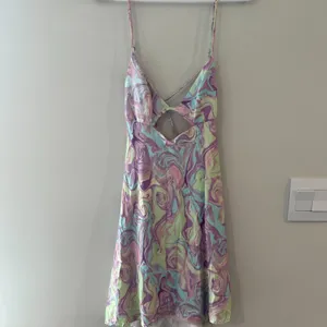 Zara Tie Dye Cutout Satin Mini Dress Sz M thumbnail 9