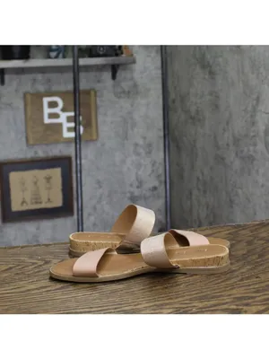 NEW Sun + Stone Two-Strap Easten Slide Sandals 10008571000 Metallic Brown 6.5M thumbnail 7