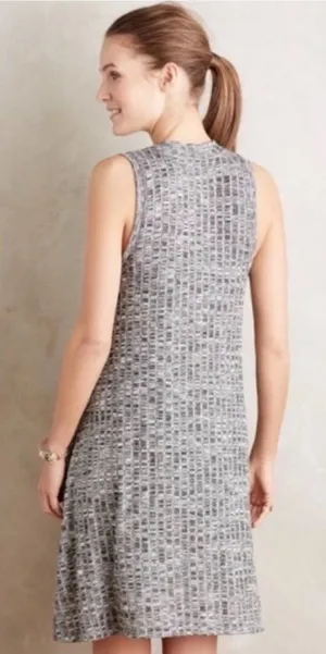 Maeve Pull On Gray Pixelated Texture Sleeveless Swing Dress, Women's Size Large thumbnail 1