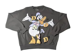 Disney Donald Duck 90th Anniversary Gray Sweater Size M Double Sided thumbnail 1
