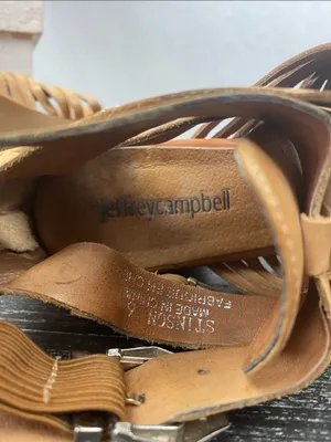 Jeffrey Campbell Brown Tan Leather Strappy Fisherman Sandals 6 thumbnail 6