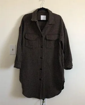 Mango houndstooth shirt jacket thumbnail 1