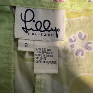 Lilly Pulitzer Crop Pants Green 6 Women Tropical Fruit Floral Print Stretch thumbnail 7
