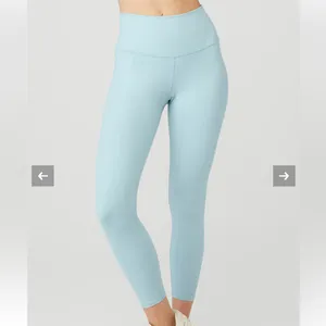 Alo Yoga Airbrush Winter Warm‎ High-Waist Nocturne Legging - Chalk Blue Size M thumbnail 7