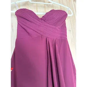 NWT Lulus Splendid Aura Plum Purple Chiffon Pleated Strapless Maxi Dress Size S thumbnail 6