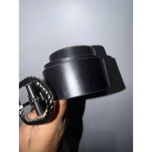 Rebecca‎ Minkoff Women's Black Leather Belt Silver Twist Oval Bucket Sz S 37" thumbnail 2