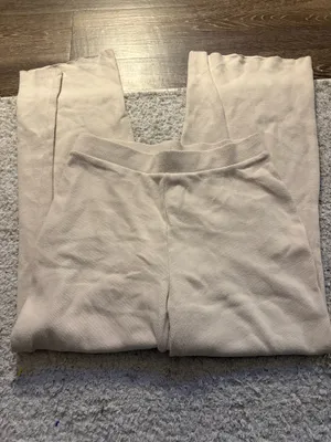 NWOT Zara wide-leg soft trousers in ecru. Size Large thumbnail 3