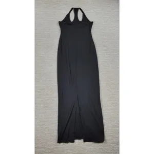DAZY Shein Ribbed Maxi Dress Small Black Racerback Sleeveless Back Slit Bodycon thumbnail 10