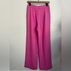 Saskia High Rise Wide Leg Satin Trouser Pants light pink S thumbnail 2