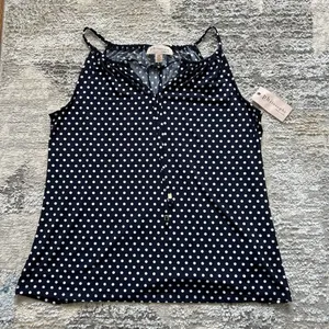 NWT Philosophy Womens‎ Medium M Blue White Polka Dots Tank Top Cami Y2K Retro thumbnail 1