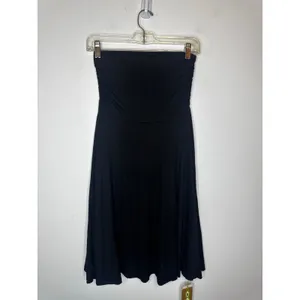 OGL Move Size XS Black Ruched High Waist Flowy A-Line Midi Maxi Skirt Stretch thumbnail 2