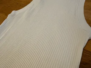 Zara White Ribbed Sleeveless Knit Tank top size M thumbnail 2