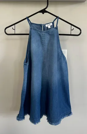 Tea Rose Denim Top Blue thumbnail 1