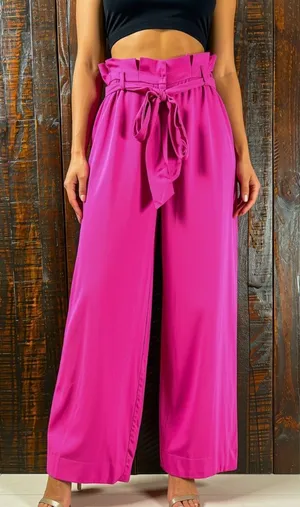Lucy Paris High-Rise Paperbag Wide-Leg Pants - XS thumbnail 1