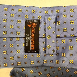 Beaufort Rack Men's Tie Blue Multicolor Silk Italy Geometric Print Necktie thumbnail 8