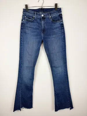 Mother The Runaway Step Fray Manana Mi Amor Bootcut Kick Flare Jeans Size 28 thumbnail 2