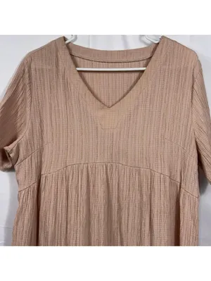 Women’s Blush Pink Textured Midi Dress Size XXL thumbnail 2