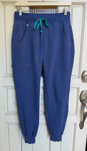 FIGS Technical Collection Zamora Jogger Scrub Pants Big Sky Blue Womens Size XS‎ thumbnail 1