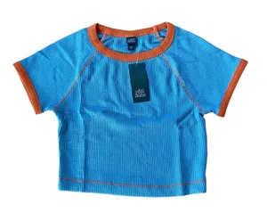 NWT Blue and Orange Knit Crop Top 🔥 thumbnail 1