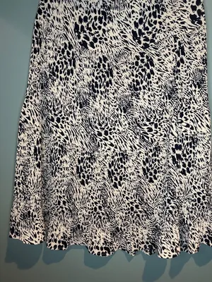 Womens XL Alice Blue Animal Print Midi Skirt Leopard Zebra Ruffle Boho thumbnail 4
