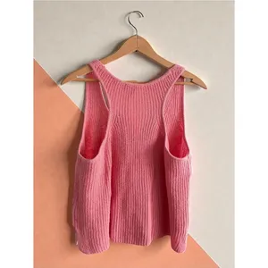 Splendid Collection‎ Womens Pink Knit Racerback V-Neck Tank Top Size L NWT thumbnail 2