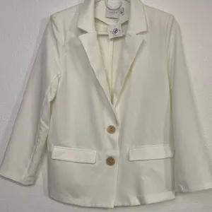 Lush Clothing Cream Blazer with Wooden Buttons size M thumbnail 1