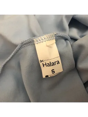 Halara V Neck Tie Back Short Sleeve Flowy Mini Babydoll Dress Light Blue S thumbnail 5