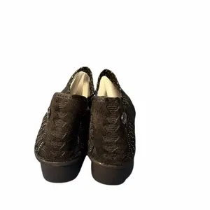 Bernie Mev Women’s EU 39 US 8-8.5 Black Metallic Woven Mary Jane Wedge Shoes thumbnail 5