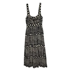 Tracy Reese for Anthropologie Black White Geometric Midi Dress Size Small thumbnail 3