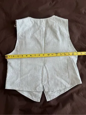 Zara Women’s Pinstripe Vest XS Asymmetrical Silver Buttons Y2K Inspired NWT thumbnail 3