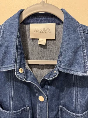 Mare Mare x Anthropologie Sz M Denim Snap Button Shirt Dress Cowgirl Western thumbnail 5