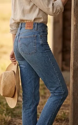 Levis 501 Skinny Jeans Womens 24x28 Medium Wash Blue Denim 29502-0167 High Rise thumbnail 1