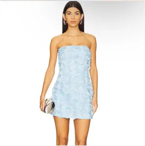 Bloom mini dress in blue thumbnail 2