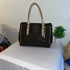 Michael Kors Dark Brown and Tan Logo Tote thumbnail 2