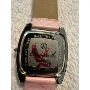 Osirock Vintage 1980s Square Watch Chrome Pink Faux Leather Strap Retro Quartz‎ thumbnail 8