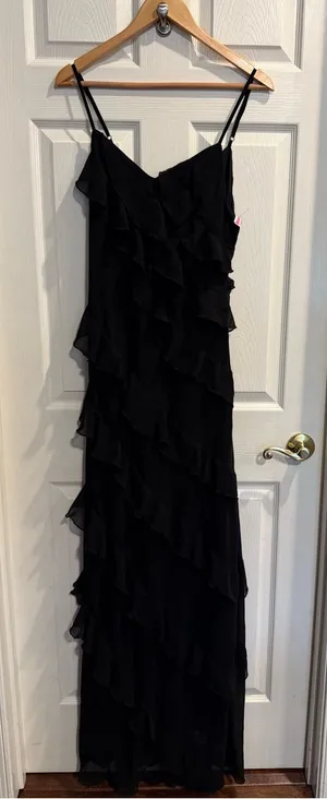 Petal & Pup Black Ruffle Maxi Dress thumbnail 1