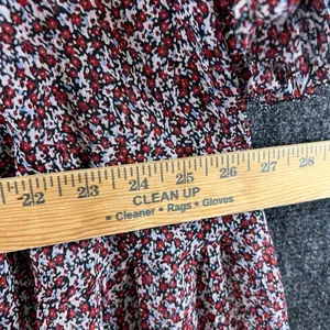 NWT Mango Amelie Floral Maxi Dress Size 4 Red Black Chiffon Ruffle Long Sleeve thumbnail 9