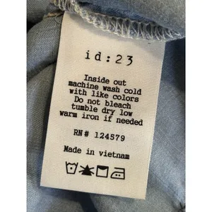 ID:23 Soft Denim Elastic Hem Ruffle Sleeveless Crop Shirt Size Large thumbnail 6
