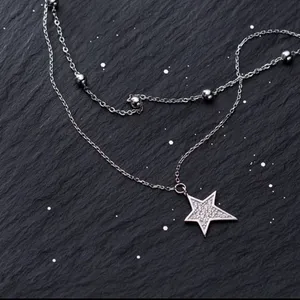 Silver Star Choker Necklace thumbnail 2