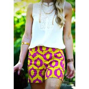 Anthropologie 'Cartonnier' Tailored Remy Shorts Hot Pink Yellow Green sz 4 thumbnail 2
